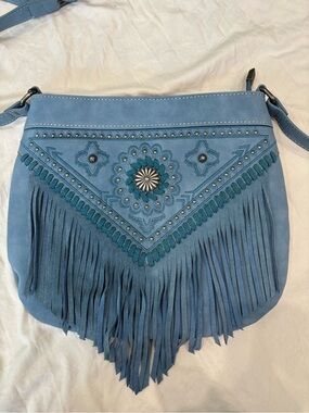 NWT Montana West Blue Fringe Crossbody Bag